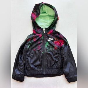 Nike Toddler Girls 3T (2-3Y) Floral Hooded Windbreaker